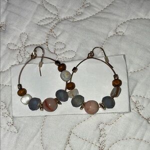 Chic Multicolor Beaded Hoop Earrings